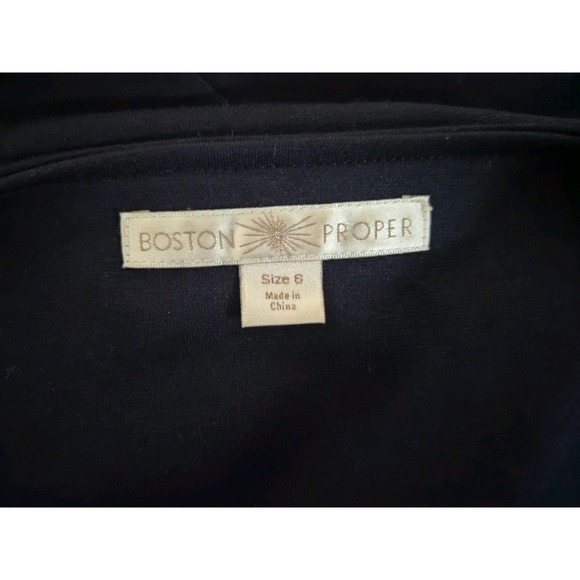 Boston Proper Knit Sheath Dress Size 8 Navy Southwestern Print Long Sleeve - Picture 6 of 7